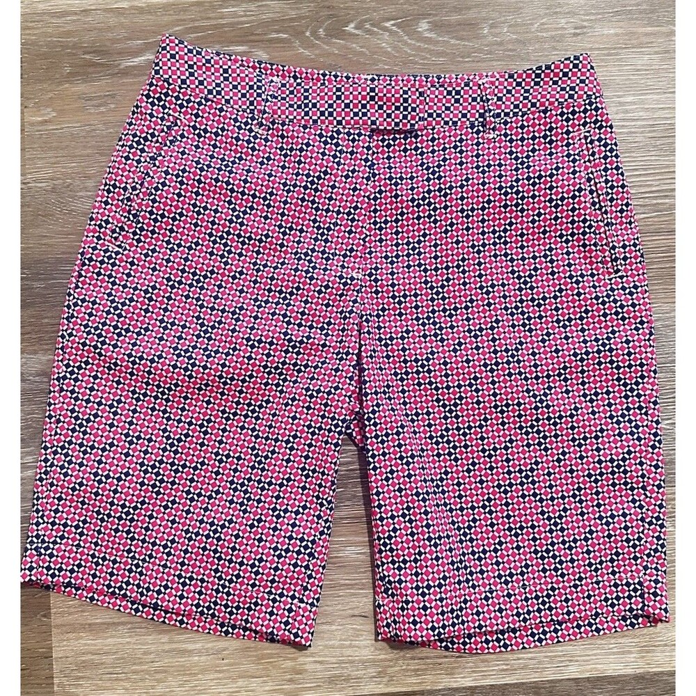 Lady Hagen Womens Size 4 Athletic Golf Shorts Pink Blue White Geometric Print